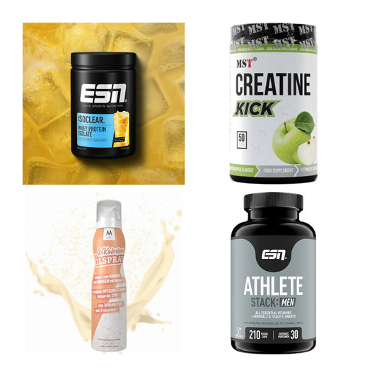 Wettkampfvorbereitung: ESN ISOCLEAR + MST Creatine + 2 weitere – alle enthaltenen Artikel
