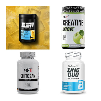 Wettkampfvorbereitung: ESN ISOCLEAR + MST Creatine + 2 weitere – alle enthaltenen Artikel