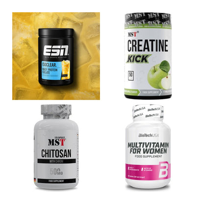 Wettkampfvorbereitung: ESN ISOCLEAR + MST Creatine + 2 weitere – alle enthaltenen Artikel