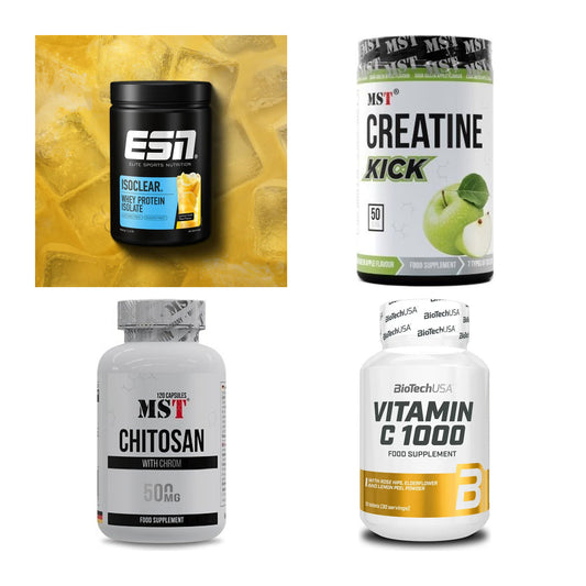 Wettkampfvorbereitung: ESN ISOCLEAR + MST Creatine + 2 weitere – alle enthaltenen Artikel