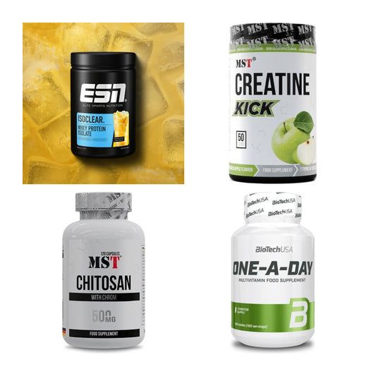 Wettkampfvorbereitung: ESN ISOCLEAR + MST Creatine + 2 weitere – alle enthaltenen Artikel
