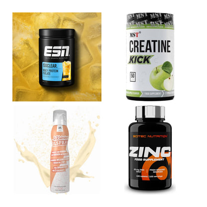 Wettkampfvorbereitung: ESN ISOCLEAR + MST Creatine + 2 weitere – alle enthaltenen Artikel