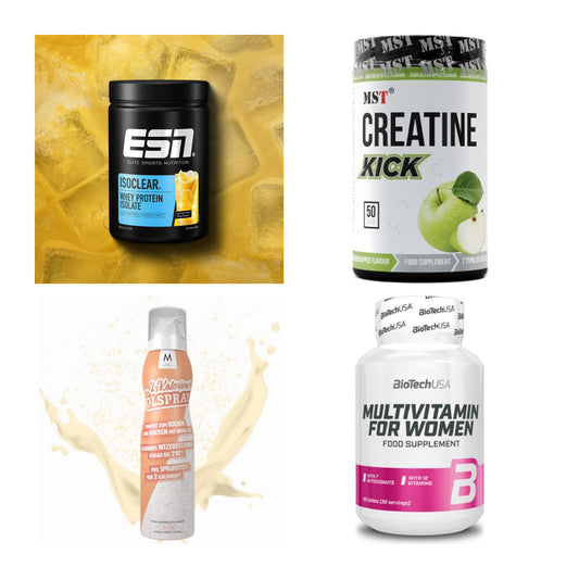 Wettkampfvorbereitung: ESN ISOCLEAR + MST Creatine + 2 weitere – alle enthaltenen Artikel