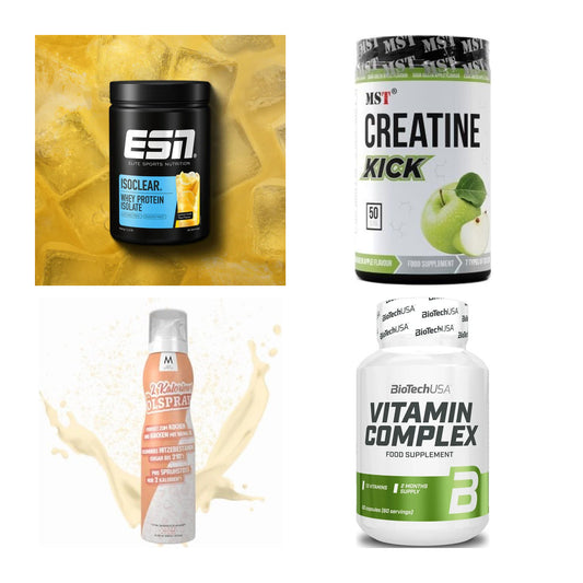 Wettkampfvorbereitung: ESN ISOCLEAR + MST Creatine + 2 weitere – alle enthaltenen Artikel