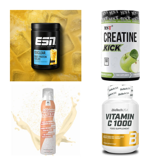 Wettkampfvorbereitung: ESN ISOCLEAR + MST Creatine + 2 weitere – alle enthaltenen Artikel