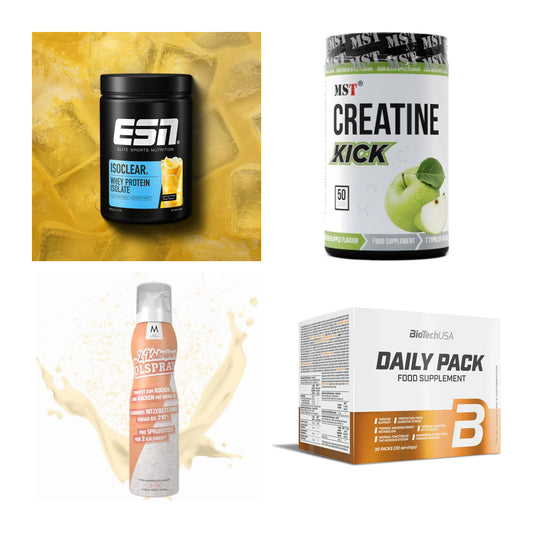 Wettkampfvorbereitung: ESN ISOCLEAR + MST Creatine + 2 weitere – alle enthaltenen Artikel