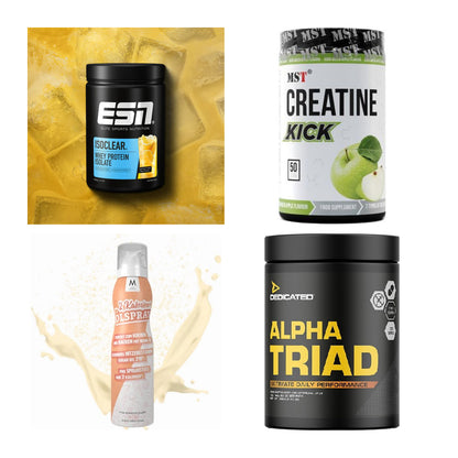 Wettkampfvorbereitung: ESN ISOCLEAR + MST Creatine + 2 weitere – alle enthaltenen Artikel