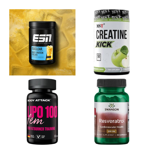 Wettkampfvorbereitung: ESN ISOCLEAR + MST Creatine + 2 weitere – alle enthaltenen Artikel