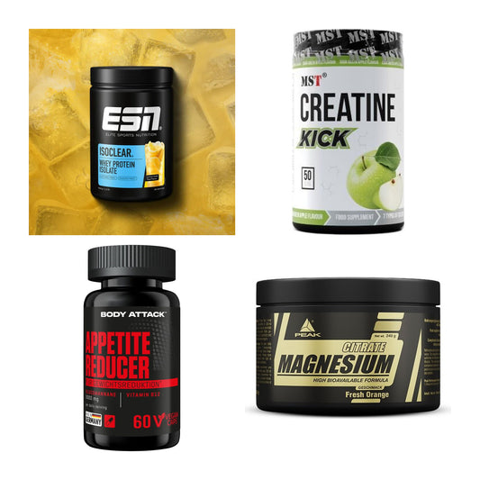 Wettkampfvorbereitung: ESN ISOCLEAR + MST Creatine + 2 weitere – alle enthaltenen Artikel