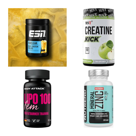 Wettkampfvorbereitung: ESN ISOCLEAR + MST Creatine + 2 weitere – alle enthaltenen Artikel
