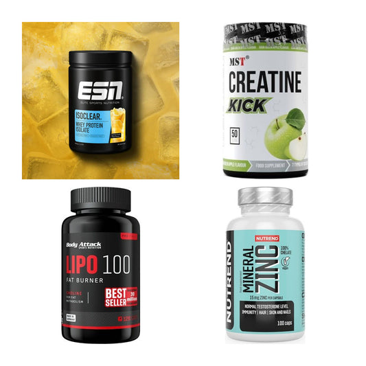 Wettkampfvorbereitung: ESN ISOCLEAR + MST Creatine + 2 weitere – alle enthaltenen Artikel