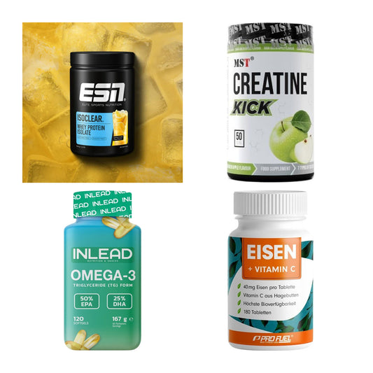 Wettkampfvorbereitung: ESN ISOCLEAR + MST Creatine + 2 weitere – alle enthaltenen Artikel