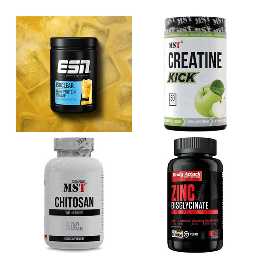 Wettkampfvorbereitung: ESN ISOCLEAR + MST Creatine + 2 weitere – alle enthaltenen Artikel