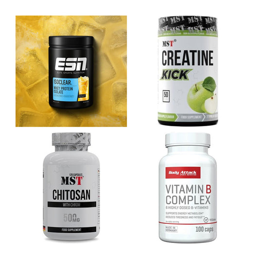 Wettkampfvorbereitung: ESN ISOCLEAR + MST Creatine + 2 weitere – alle enthaltenen Artikel