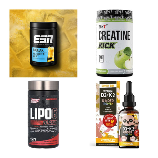 Wettkampfvorbereitung: ESN ISOCLEAR + MST Creatine + 2 weitere – alle enthaltenen Artikel