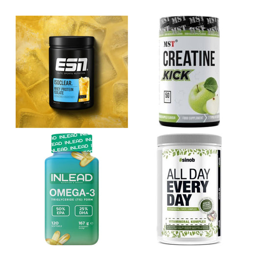 Wettkampfvorbereitung: ESN ISOCLEAR + MST Creatine + 2 weitere – alle enthaltenen Artikel