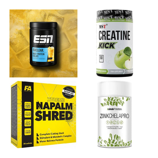 Wettkampfvorbereitung: ESN ISOCLEAR + MST Creatine + 2 weitere – alle enthaltenen Artikel