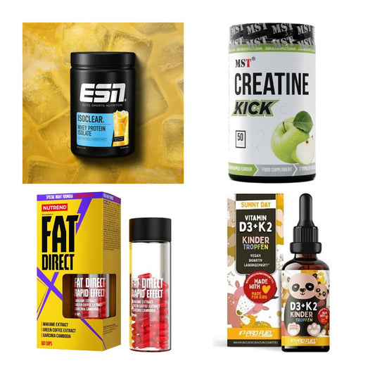 Wettkampfvorbereitung: ESN ISOCLEAR + MST Creatine + 2 weitere – alle enthaltenen Artikel