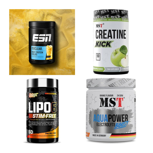 Wettkampfvorbereitung: ESN ISOCLEAR + MST Creatine + 2 weitere – alle enthaltenen Artikel