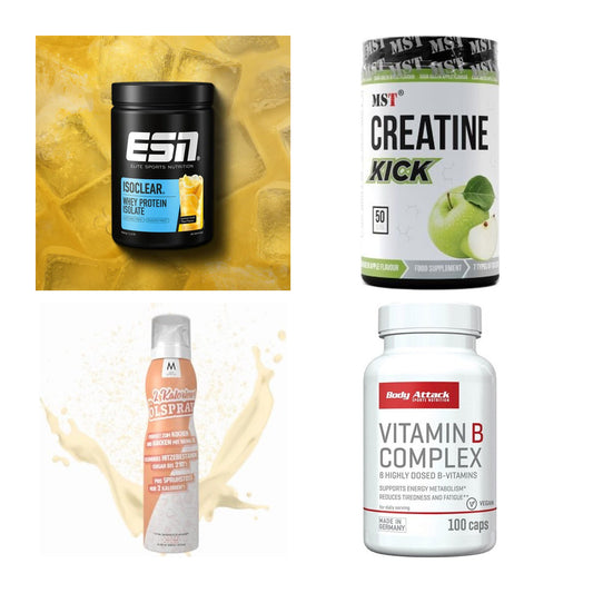Wettkampfvorbereitung: ESN ISOCLEAR + MST Creatine + 2 weitere – alle enthaltenen Artikel