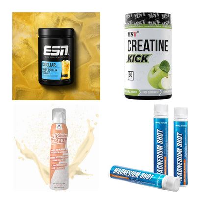 Wettkampfvorbereitung: ESN ISOCLEAR + MST Creatine + 2 weitere – alle enthaltenen Artikel