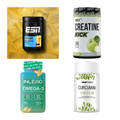Wettkampfvorbereitung: ESN ISOCLEAR + MST Creatine + 2 weitere – alle enthaltenen Artikel