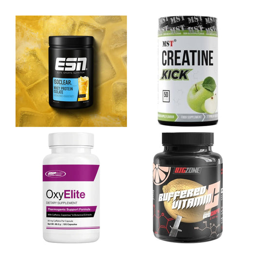 Wettkampfvorbereitung: ESN ISOCLEAR + MST Creatine + 2 weitere – alle enthaltenen Artikel