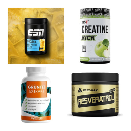 Wettkampfvorbereitung: ESN ISOCLEAR + MST Creatine + 2 weitere – alle enthaltenen Artikel
