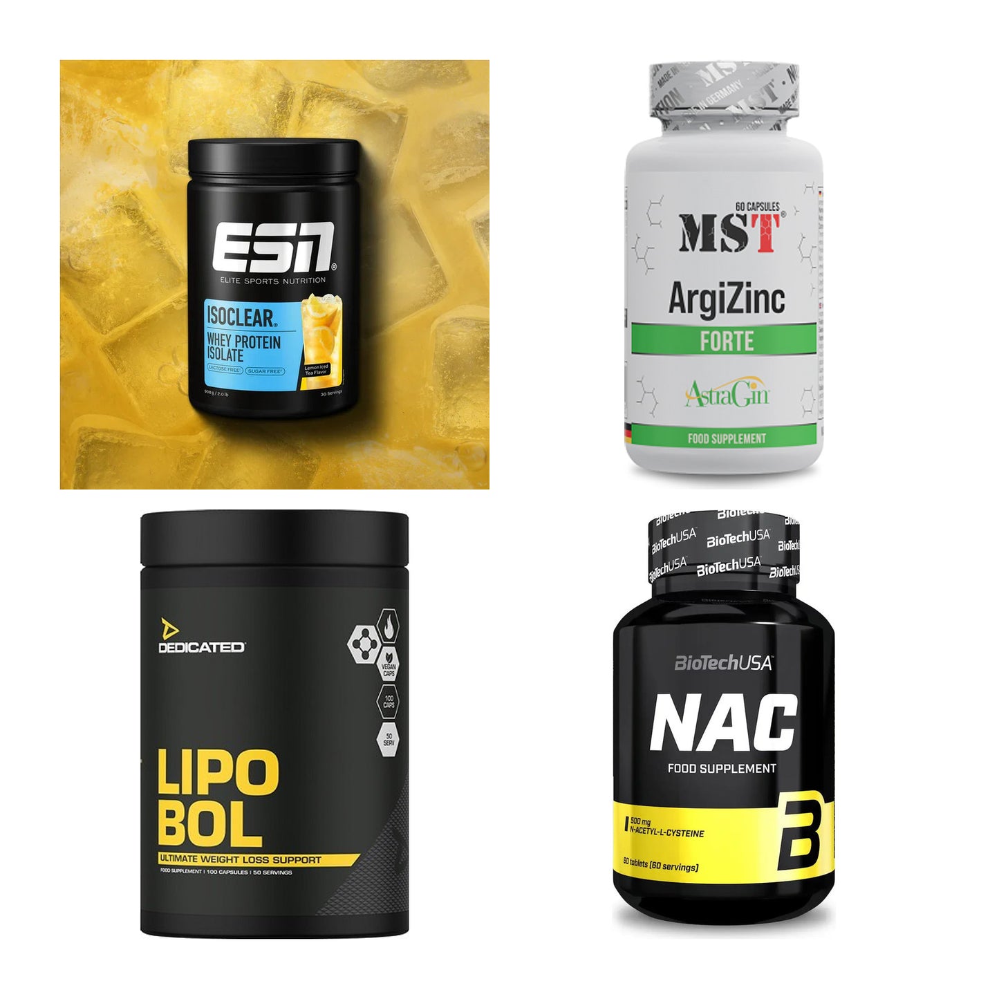 Wettkampfvorbereitung: ESN ISOCLEAR + MST ArgiZinc + 2 weitere – alle enthaltenen Artikel