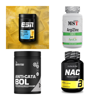 Wettkampfvorbereitung: ESN ISOCLEAR + MST ArgiZinc + 2 weitere – alle enthaltenen Artikel