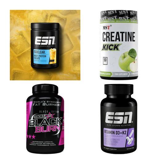 Wettkampfvorbereitung: ESN ISOCLEAR + MST Creatine + 2 weitere – alle enthaltenen Artikel