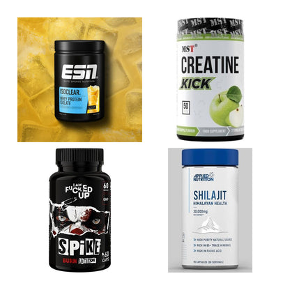 Wettkampfvorbereitung: ESN ISOCLEAR + MST Creatine + 2 weitere – alle enthaltenen Artikel