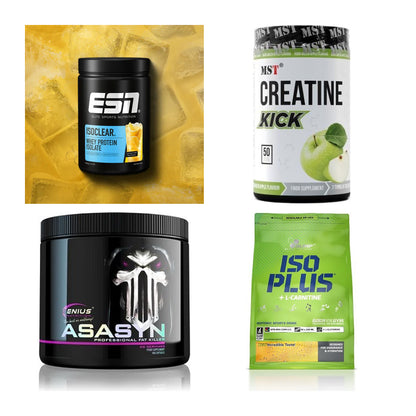 Wettkampfvorbereitung: ESN ISOCLEAR + MST Creatine + 2 weitere – alle enthaltenen Artikel