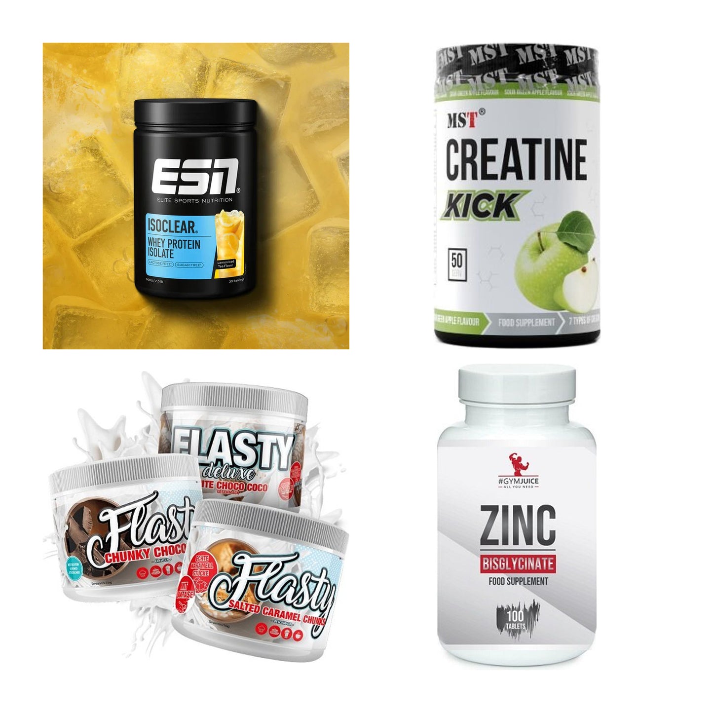 Wettkampfvorbereitung: ESN ISOCLEAR + MST Creatine + 2 weitere – alle enthaltenen Artikel