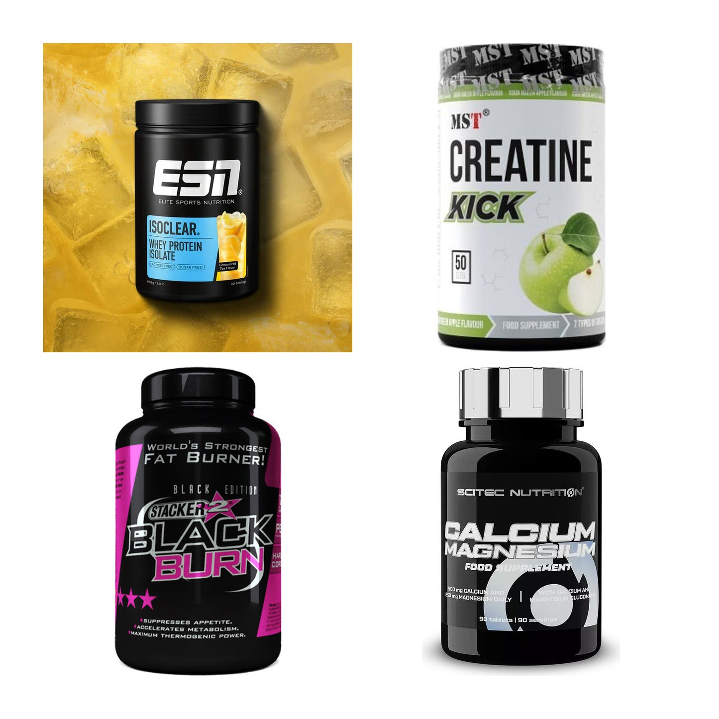 Wettkampfvorbereitung: ESN ISOCLEAR + MST Creatine + 2 weitere – alle enthaltenen Artikel