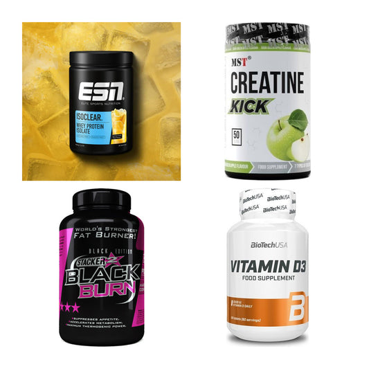 Wettkampfvorbereitung: ESN ISOCLEAR + MST Creatine + 2 weitere – alle enthaltenen Artikel