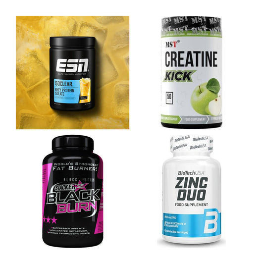 Wettkampfvorbereitung: ESN ISOCLEAR + MST Creatine + 2 weitere – alle enthaltenen Artikel