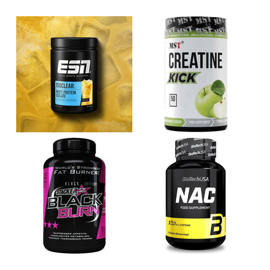 Wettkampfvorbereitung: ESN ISOCLEAR + MST Creatine + 2 weitere – alle enthaltenen Artikel