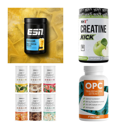 Wettkampfvorbereitung: ESN ISOCLEAR + MST Creatine + 2 weitere – alle enthaltenen Artikel