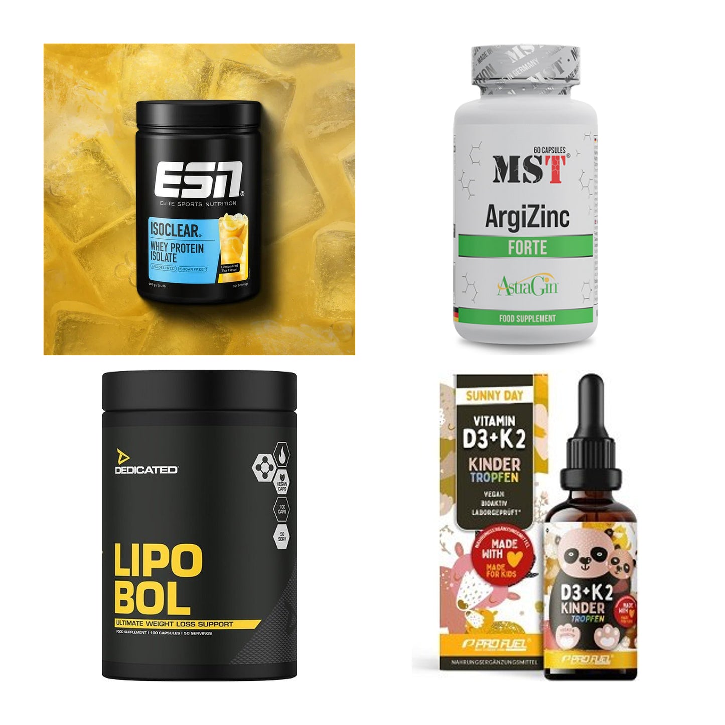 Wettkampfvorbereitung: ESN ISOCLEAR + MST ArgiZinc + 2 weitere – alle enthaltenen Artikel