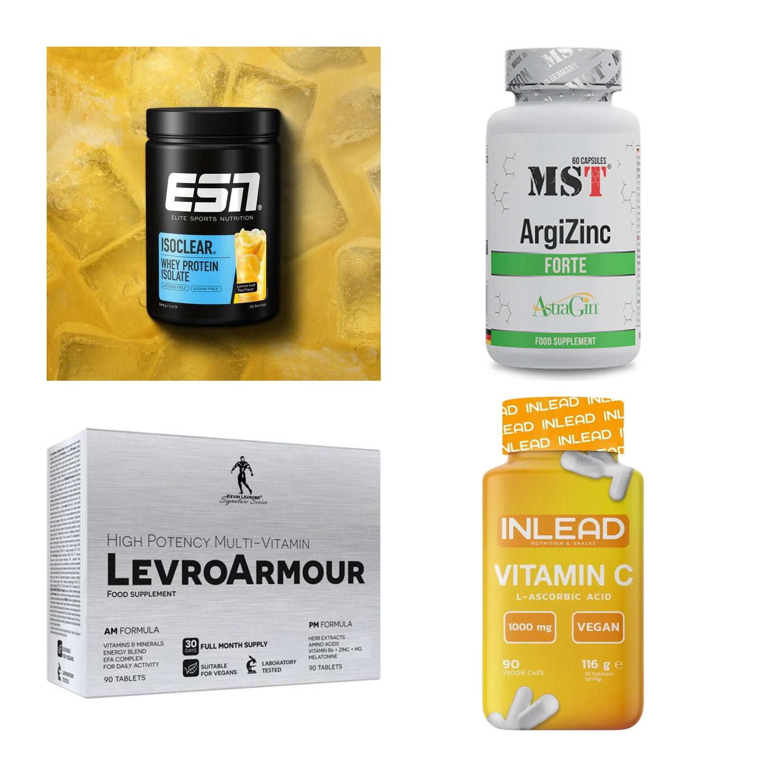 Wettkampfvorbereitung: ESN ISOCLEAR + MST ArgiZinc + 2 weitere – alle enthaltenen Artikel