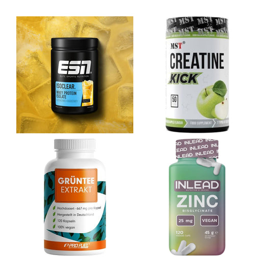 Wettkampfvorbereitung: ESN ISOCLEAR + MST Creatine + 2 weitere – alle enthaltenen Artikel