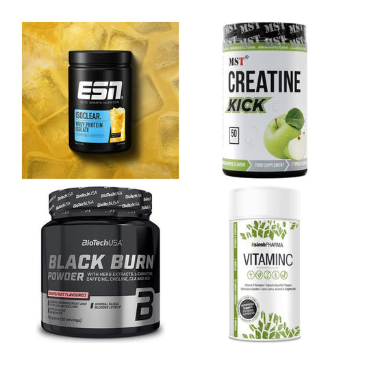 Wettkampfvorbereitung: ESN ISOCLEAR + MST Creatine + 2 weitere – alle enthaltenen Artikel