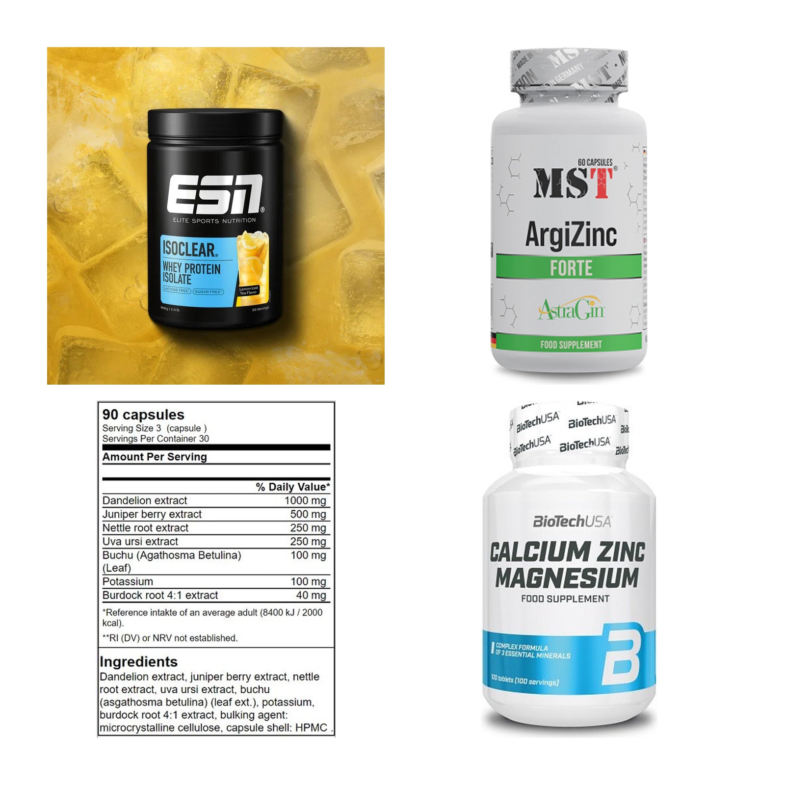 Wettkampfvorbereitung: ESN ISOCLEAR + MST ArgiZinc + 2 weitere – alle enthaltenen Artikel