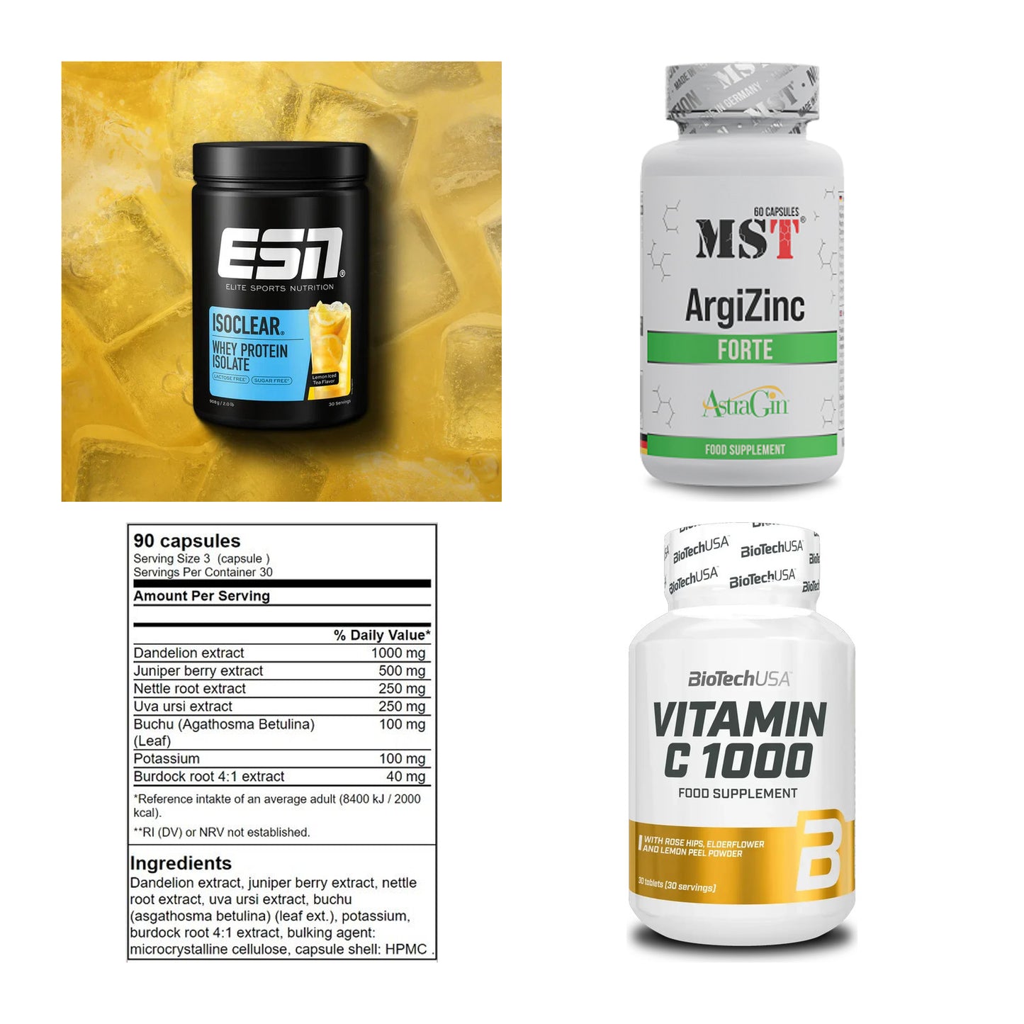 Wettkampfvorbereitung: ESN ISOCLEAR + MST ArgiZinc + 2 weitere – alle enthaltenen Artikel
