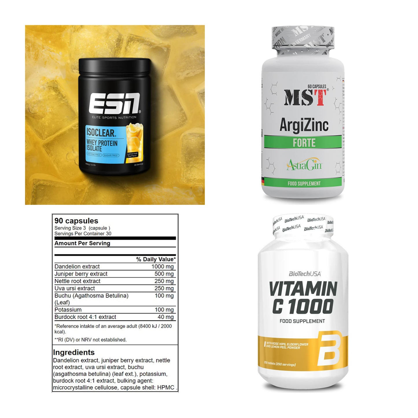 Wettkampfvorbereitung: ESN ISOCLEAR + MST ArgiZinc + 2 weitere – alle enthaltenen Artikel