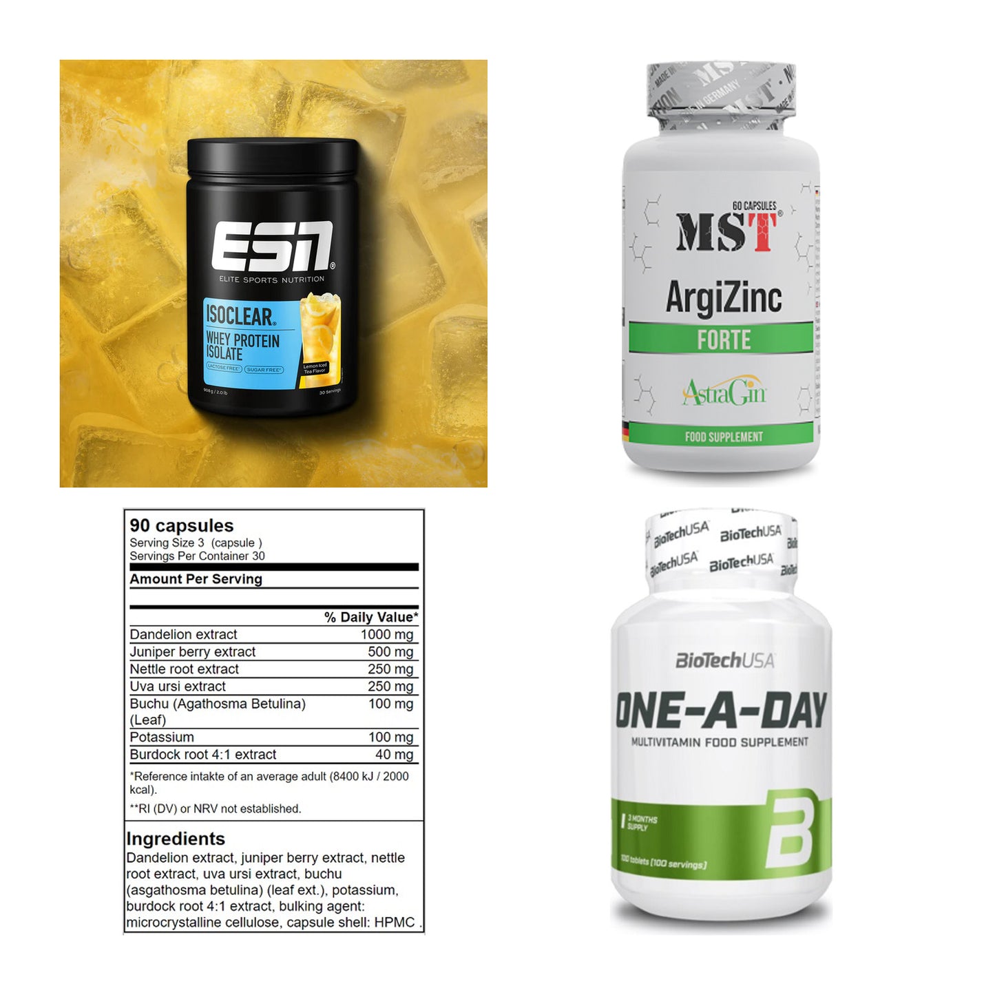Wettkampfvorbereitung: ESN ISOCLEAR + MST ArgiZinc + 2 weitere – alle enthaltenen Artikel