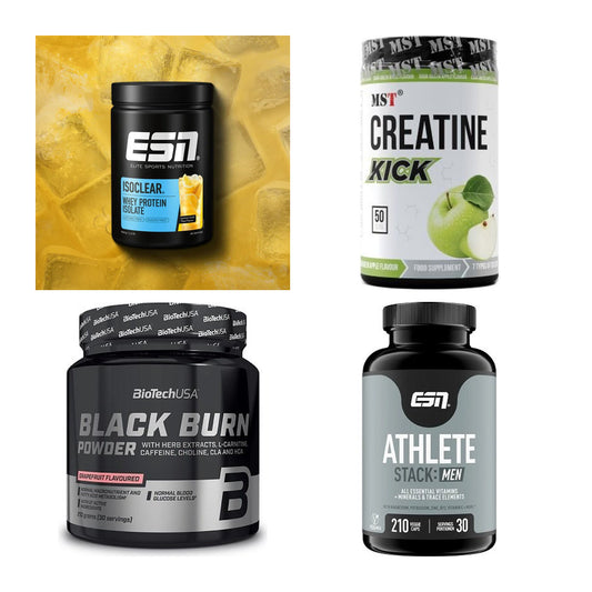 Wettkampfvorbereitung: ESN ISOCLEAR + MST Creatine + 2 weitere – alle enthaltenen Artikel