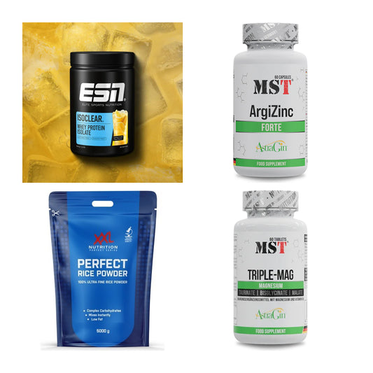 Wettkampfvorbereitung: ESN ISOCLEAR + MST ArgiZinc + 2 weitere – alle enthaltenen Artikel