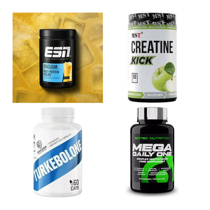 Wettkampfvorbereitung: ESN ISOCLEAR + MST Creatine + 2 weitere – alle enthaltenen Artikel